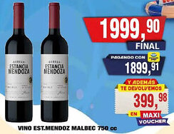 Maxiconsumo Est.mendoz vino malbec oferta