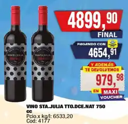 Maxiconsumo Sta.julia vino tto.dce.nat oferta