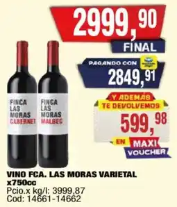 Maxiconsumo Fca. las moras vino varietal oferta