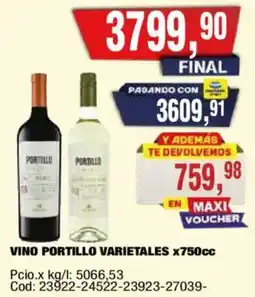 Maxiconsumo Portillo vino varietales oferta