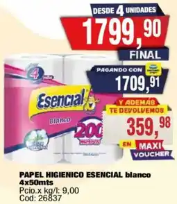 Maxiconsumo Higienico papel esencial blanco oferta