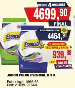 Maxiconsumo Esencial jabon polvo oferta