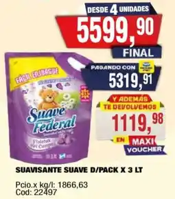 Maxiconsumo Suave federal suavisante d/pack oferta