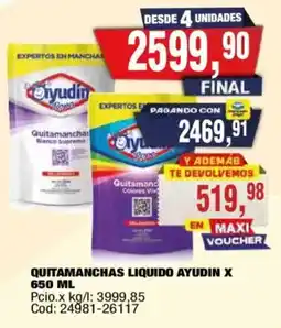 Maxiconsumo Ayudín quitamanchas liquido oferta