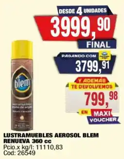 Maxiconsumo Blem lustramuebles aerosol renueva oferta