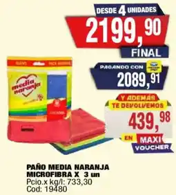 Maxiconsumo Media naranja paño microfibra oferta