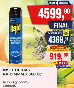Maxiconsumo Raid insecticidas mmm oferta