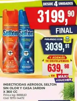 Maxiconsumo Selton insecticidas aerosol sin olor y casa jardin oferta