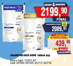Maxiconsumo Dove shampoo/aco oferta
