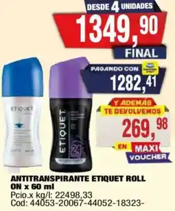 Maxiconsumo Etiquet antitranspirante roll on oferta