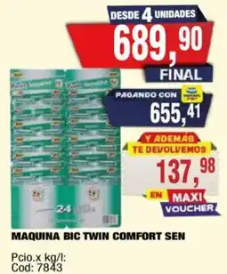 Maxiconsumo Bic maquina twin comfort sen oferta