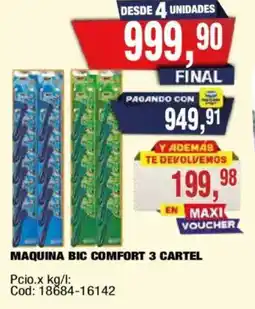 Maxiconsumo Bic maquina comfort 3 cartel oferta