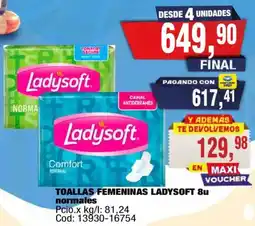 Maxiconsumo Ladysoft toallas femeninas oferta
