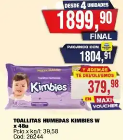 Maxiconsumo Kimbies w toallitas humedas oferta