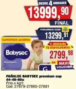 Maxiconsumo Babysec pañales premium sup oferta