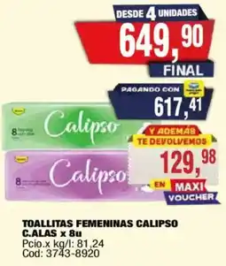 Maxiconsumo Calipso toallitas femeninas c.alas oferta