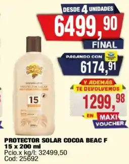 Maxiconsumo Cocoa beac protector solar f15 oferta