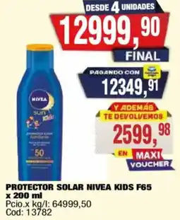Maxiconsumo Protector solar nivea kids f65 oferta