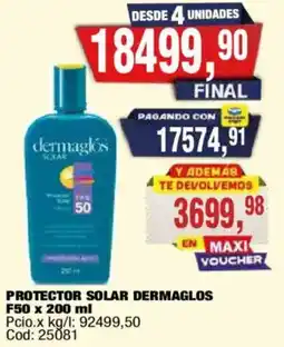 Maxiconsumo Dermaglos protector solar f50 oferta