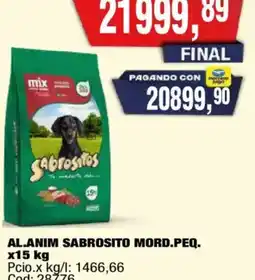 Maxiconsumo Sabrosito al.anim mord.peq. oferta