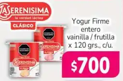 Beltrán Supermercados La serenisima yogur firme entero vainilla/ frutilla oferta