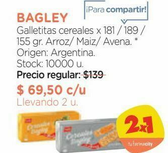 Farmacity Galletitas cereales x 181 / 189 / 155 gr. oferta