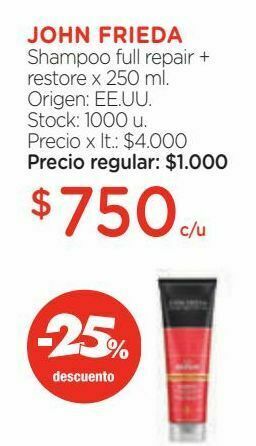 Farmacity Shampoo full repair + restore x 250 ml. oferta