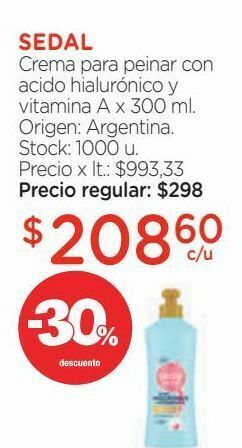 Farmacity Crema para peinar con acido hialurónico y vitamina a x 300 ml. oferta