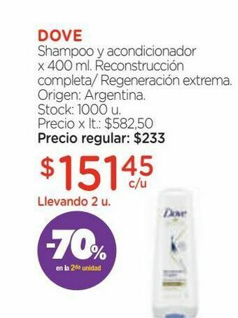 Farmacity Shampoo y acondicionador x 400 ml. oferta
