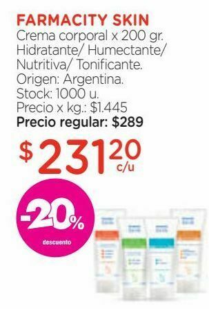 Farmacity Crema corporal x 200 gr. oferta