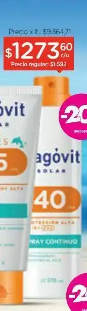 Farmacity Protector solar spray continuo fps 40 x 170 ml. oferta