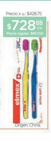Farmacity Cepillo dental elmex ultra soft x 2 un oferta