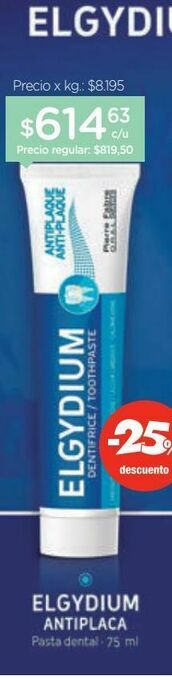 Farmacity Crema dental elgydium antiplaca x 100 g oferta
