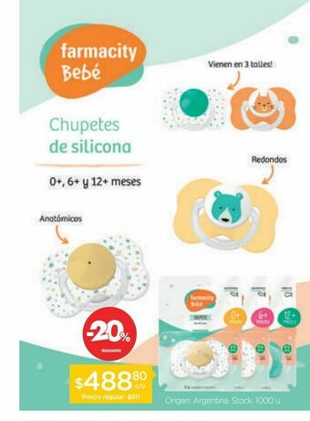 Farmacity Chupete de silicona farmacity bebé redondo 0+ meses oferta