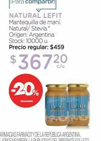 Farmacity Mantequilla de maní oferta