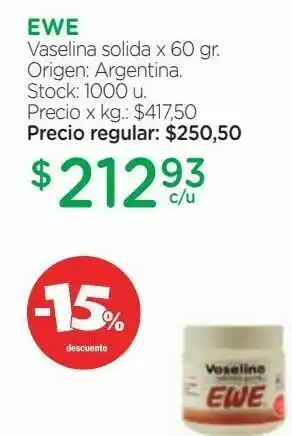 Farmacity Vaselina solida x 60 gr. oferta