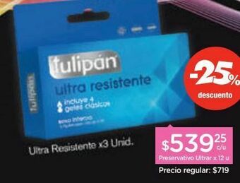 Farmacity Preservativo de látex tulipán ultra resistente x 12 un oferta