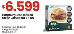 Changomas Ganadera hamburguesa clásica unión oferta