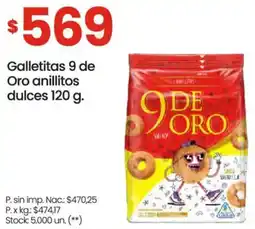 Changomas 9 de oro galletitas anillitos dulces oferta