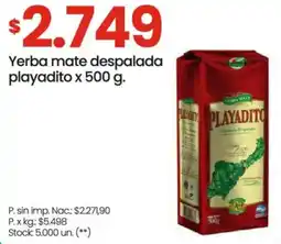 Changomas Playadito yerba mate despalada oferta