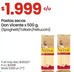 Changomas Don vicente pastas secas oferta