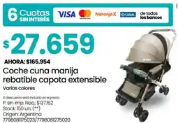 Changomas Coche cuna manija rebatible capota extensible oferta