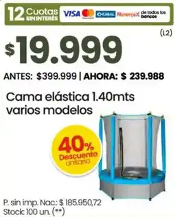 Changomas Cama elástica varios modelos oferta