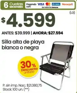 Changomas Silla alta de playa blanca o negra oferta
