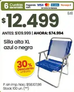Changomas Silla alta XL azul o negra oferta