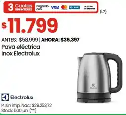 Changomas Electrolux pava eléctrica inox oferta