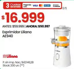 Changomas Liliana exprimidor AE940 oferta