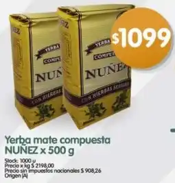 Supermercados Buenos Días Nuñez yerba mate compuesta oferta