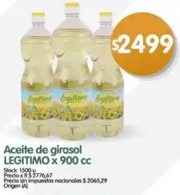 Supermercados Buenos Días Legitimo aceite de girasol oferta