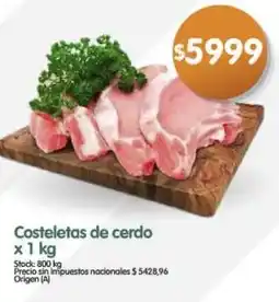 Supermercados Buenos Días Costeletas de cerdo oferta